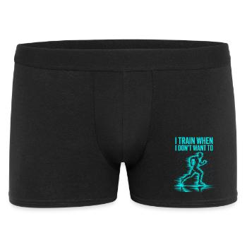 Ich trainiere auch, wenn ich keine Lust dazu habe – Läufer - Männer Boxer Shorts - Schwarz - Vorne