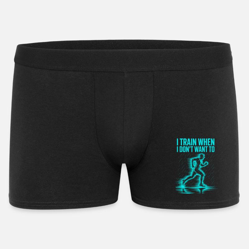 I train even when I don't feel like it – runner - Men's Boxer Shorts - black
