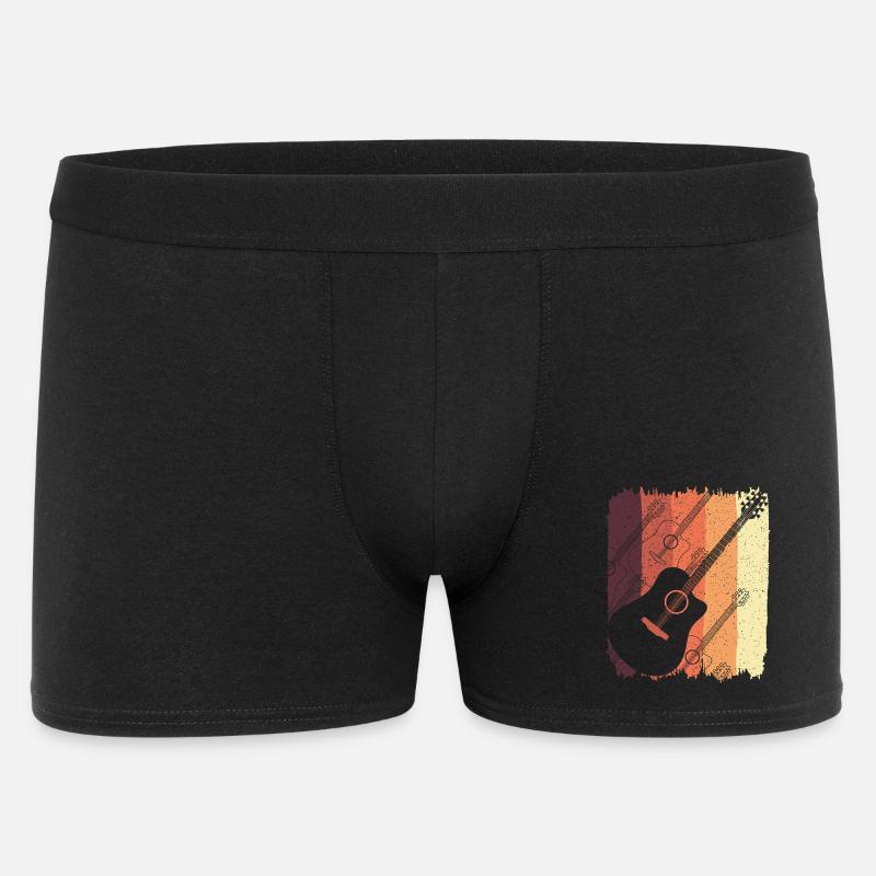 Akustikgitarre auf Sunset Stripes - Männer Boxer Shorts - Schwarz