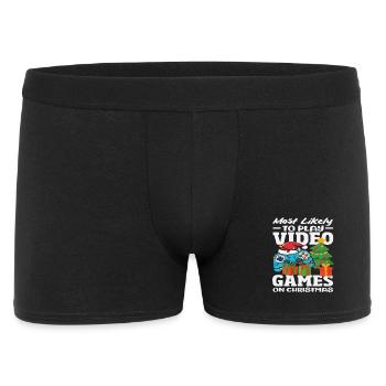 Probably playing video games Christmas - Men's Boxer Shorts - black - Front