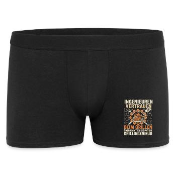 Grillingenieur: Physik am Feuer - Männer Boxer Shorts - Schwarz - Vorne