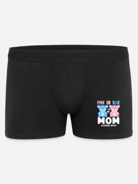 Pink Oder Blau Mama Liebt Dich - Männer Boxer Shorts - Schwarz
