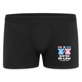 Pink Oder Blau Stiefschwester Liebt Dich - Männer Boxer Shorts - Schwarz - Vorne