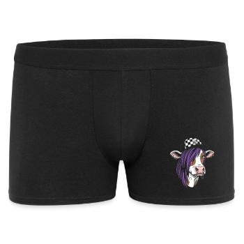 Punk Kuh mit Lila Haar - Männer Boxer Shorts - Schwarz - Vorne