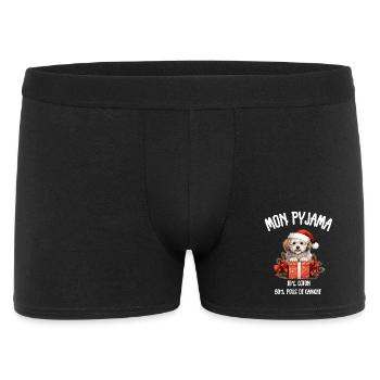 Pyjama Chien Caniche Humour Noel - Boxer Homme - noir - Devant