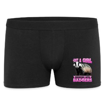 Funny Animal Badger - Men's Boxer Shorts - black - Front