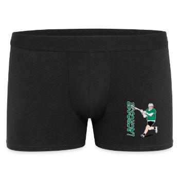 Silhouette de joueur vert de lacrosse avec raquette - Boxer Homme - noir - Devant