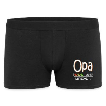 Werdender Opa 2027 loading zukünftiger Großvater - Männer Boxer Shorts - Schwarz - Vorne
