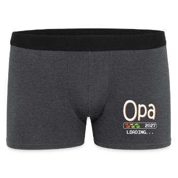Werdender Opa 2027 loading zukünftiger Großvater - Männer Boxer Shorts - Anthrazit - Vorne
