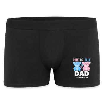 Pink Oder Blau Papa Liebt Dich - Männer Boxer Shorts - Schwarz - Vorne