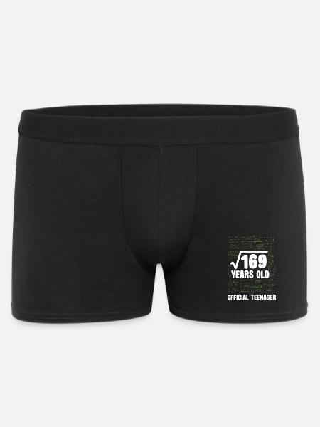 Mathe 13. Geburtstag Wurzel 169 Teenager - Männer Boxer Shorts - Schwarz