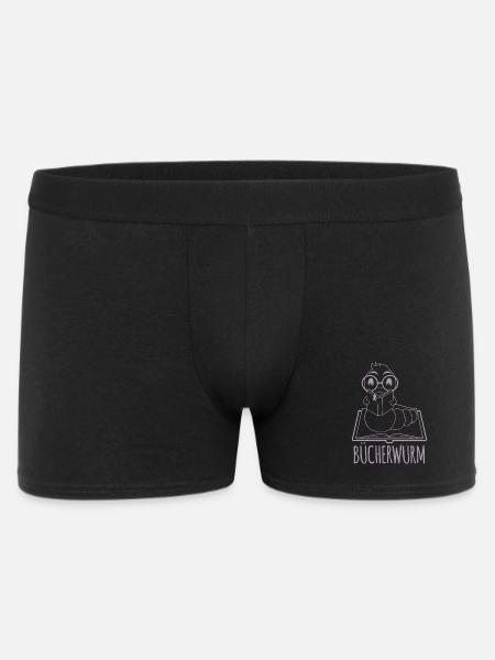 Bücherwurm Silhouette Minimalistisch Nerd - Männer Boxer Shorts - Schwarz