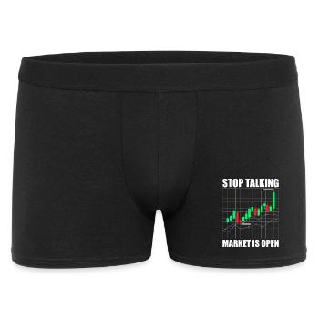 Arrêtez de parler des traders boursiers - Boxer Homme - noir - Devant