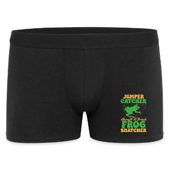 Frog Catcher Jumper Catcher Always A Proud Frog - Männer Boxer Shorts - Schwarz - Vorne