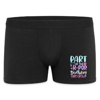 Part Of The K Pop Birthday Girl Crew - Männer Boxer Shorts - Schwarz - Vorne