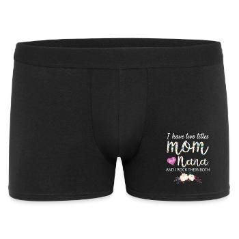 Carte fleurie pour l’idée cadeau de Maman Nana - Boxer Homme - noir - Devant
