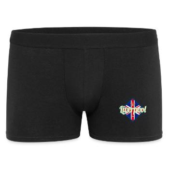 Liverpool Stadt UK Retro United Kingdom Souvenir - Männer Boxer Shorts - Schwarz - Vorne