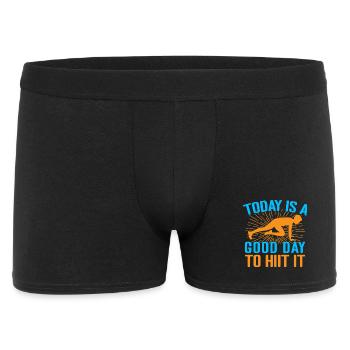 Fitness Fanatics Today A Good Day To Hiit - Männer Boxer Shorts - Schwarz - Vorne