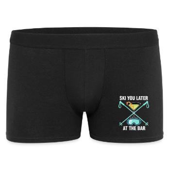Skiez-vous plus tard au bar - Boxer Homme - noir - Devant