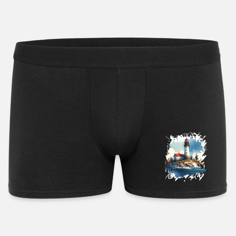 Leuchtturm - Männer Boxer Shorts - Schwarz