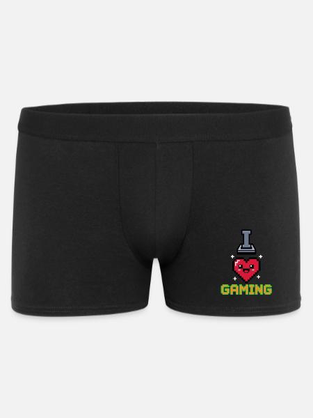 I Love Gaming Herz - Männer Boxer Shorts - Schwarz