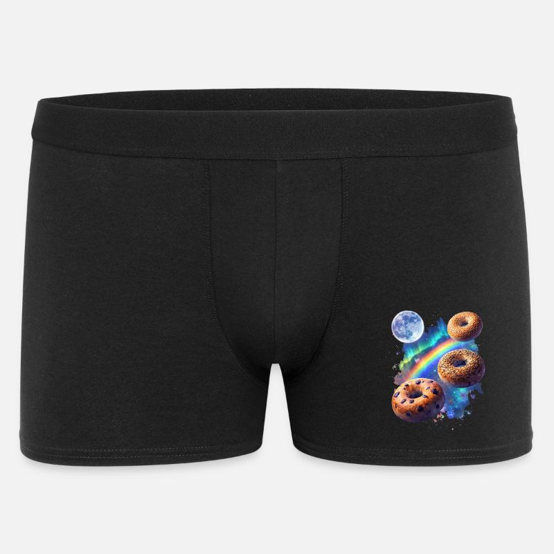 Kosmische Donuts über Regenbogenraum - Männer Boxer Shorts - Schwarz