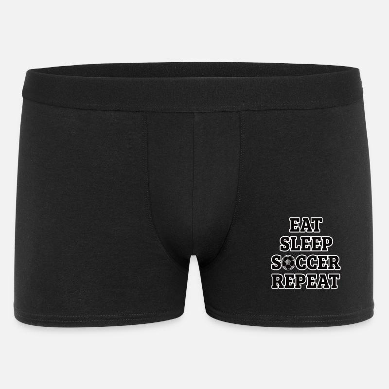 Spis, sov, fodbold, gentag fodboldfan, - Boxer Shorts til mænd - sort