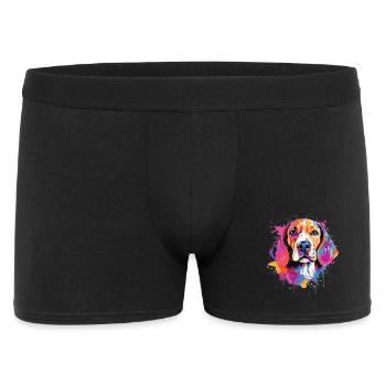 Colorful Splash Art Beagle Dog - Men's Boxer Shorts - black - Front