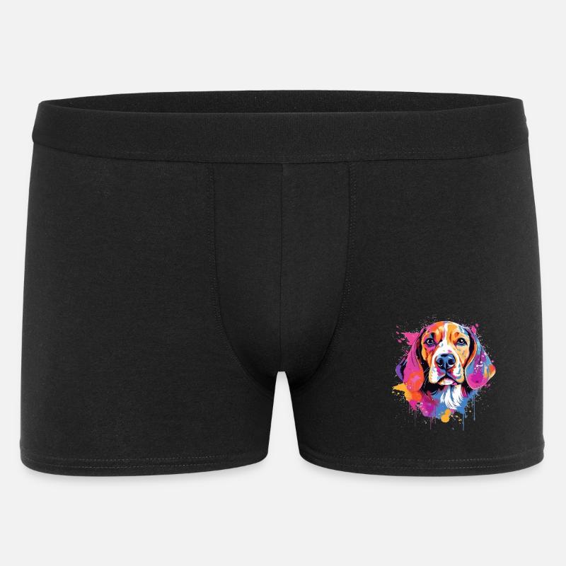 Farbenfrohe Splash-Art-Beagle-Hund - Männer Boxer Shorts - Schwarz