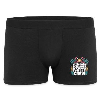 Schlager Party Crew Mallorca Flamingo JGA Malle - Männer Boxer Shorts - Schwarz - Vorne