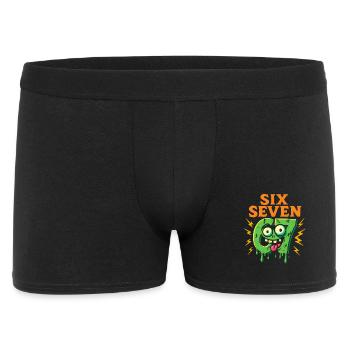 Six Seven 67 Zombie Horror Humor Italian Brainrot - Männer Boxer Shorts - Schwarz - Vorne
