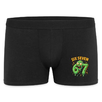 Six Seven 67 Zombie Horror Humor Italian Brainrot - Männer Boxer Shorts - Schwarz - Vorne