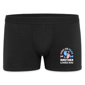 Pink Oder Blau Bruder Liebt Dich Gender Reveal - Männer Boxer Shorts - Schwarz - Vorne