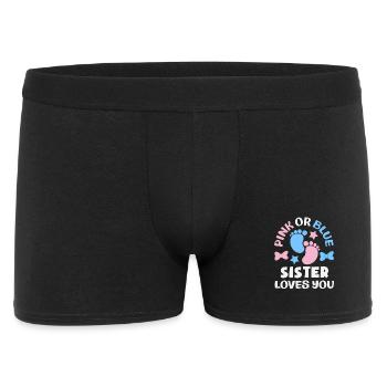 Pink Oder Blau Schwester Liebt Dich Gender Reveal - Männer Boxer Shorts - Schwarz - Vorne