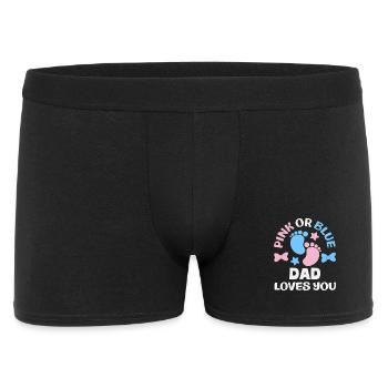 Pink Oder Blau Papa Liebt Dich Gender Reveal - Männer Boxer Shorts - Schwarz - Vorne