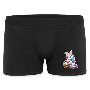 Einhorn Ostern - Männer Boxer Shorts - Schwarz - Vorne