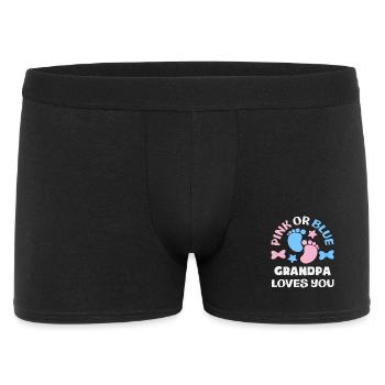 Pink Oder Blau Opa Liebt Dich Gender Reveal - Männer Boxer Shorts - Schwarz - Vorne