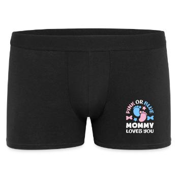 Pink Oder Blau Mama Liebt Dich Gender Reveal - Männer Boxer Shorts - Schwarz - Vorne