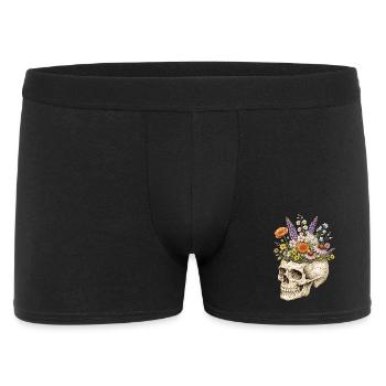 Skelett Blume Natur Floral Gothic Fairycore - Männer Boxer Shorts - Schwarz - Vorne