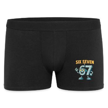 Six Seven 67 Italian Brainrot Robot Meme Humor - Men's Boxer Shorts - black - Front