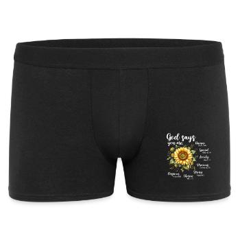 Christlicher Sonnenblumen Glaube Betet Jesus - Männer Boxer Shorts - Schwarz - Vorne