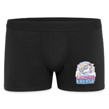 Landing Energy Einhorn Regenbogen - Männer Boxer Shorts - Schwarz - Vorne