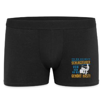Schlagzeuger Der Nie Gehörte Star / Lustiger Spruc - Männer Boxer Shorts - Schwarz - Vorne