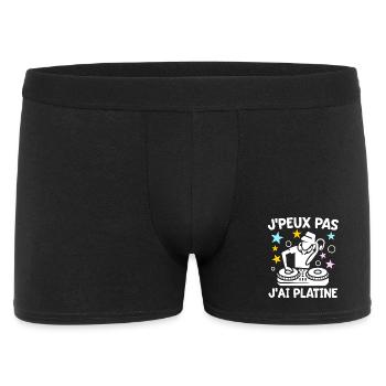 J'peux Pas J'ai Platine Humour DJ Disc Jockey Fun - Boxer Homme - noir - Devant
