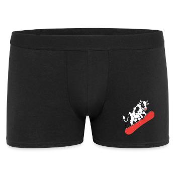 Vache sur skateboard - Boxer Homme - noir - Devant