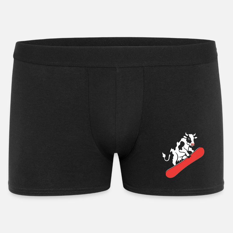 Vache sur skateboard - Boxer Homme - noir