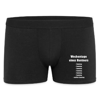 Wochentage eines Rentners, Humor - Männer Boxer Shorts - Schwarz - Vorne