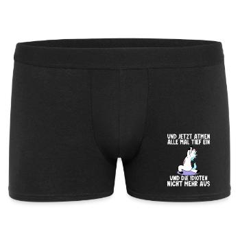 Yoga Einhorn Sarkasmus Lustiger Spruch - Männer Boxer Shorts - Schwarz - Vorne