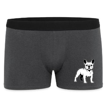 Französische Bulldogge stehende Portrait - Männer Boxer Shorts - Anthrazit - Vorne