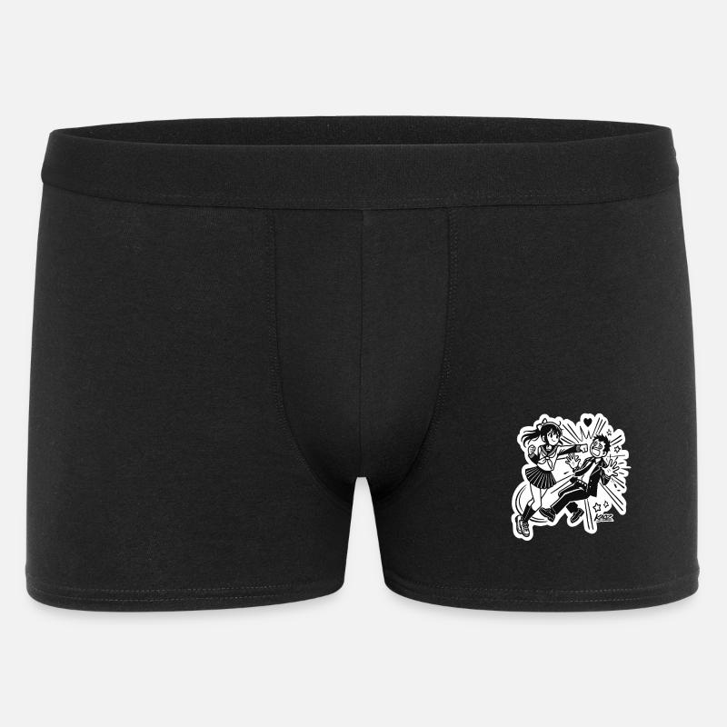 Manga-Anime-Mädchen-Heldin-Szene - Männer Boxer Shorts - Schwarz